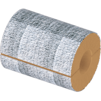 Цилиндр теплоизоляционный базальтовый вырезной фольгированный 1020x80x1000 мм НГ Ц 100 ГОСТ 23208-2022